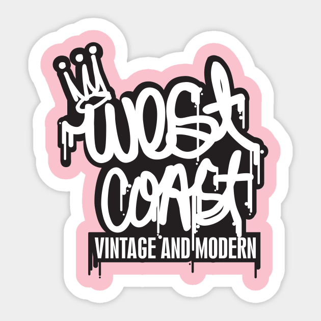 West Coast Vintage & Modern logo design. Sticker by West Coast Vintage & Modern